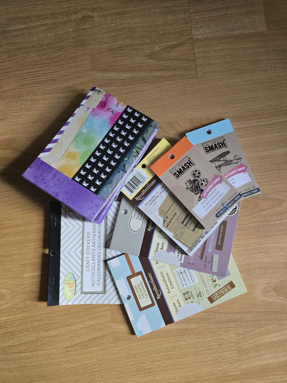 Recollections & Smash Multi-Color Scrapbook Paper and Sticker Sheets